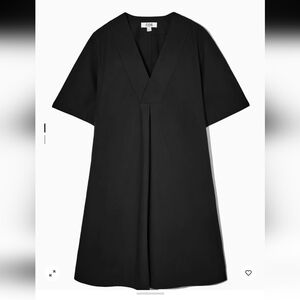 COS V-Neck pleated mini dress